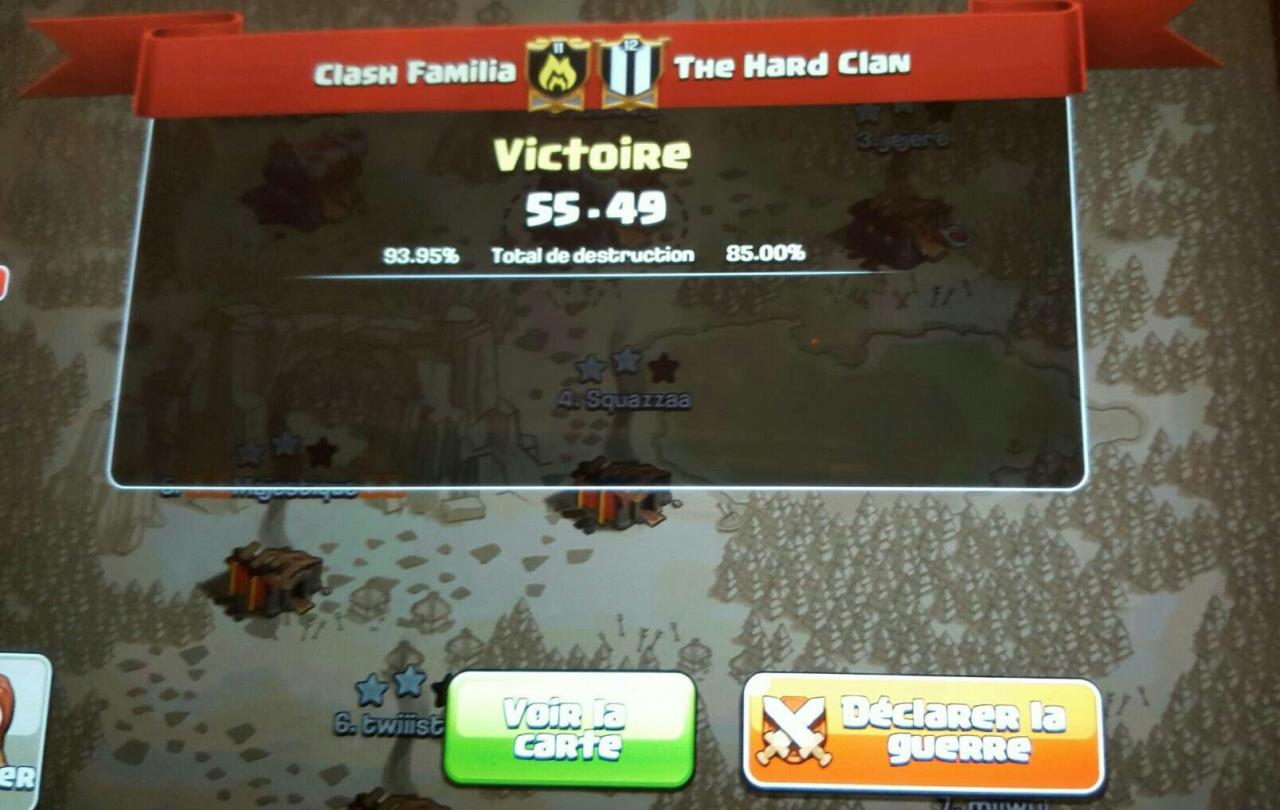 Clash Familia vs The Hard Clan tournoi FF 2 CoC