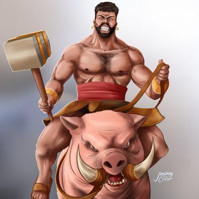 Hog rider Jepoyeee Clash of Clans fan art