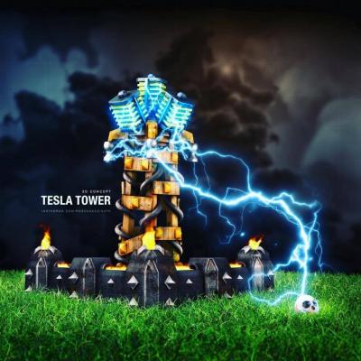 Tourelle tesla max fan art CoC