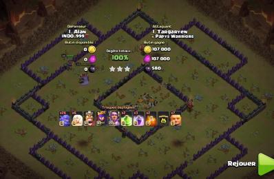3 etoile total damage compo gdc hdv 11 bouliste fee clash of clans