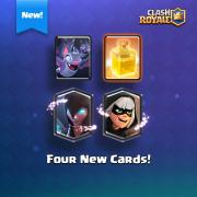4 nouvelles cartes bandit sorciere chauves souris guerison clash royale
