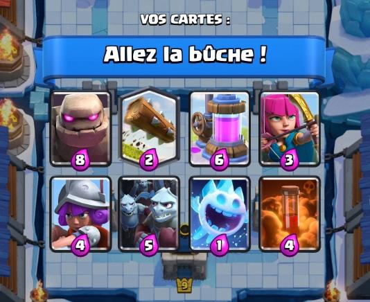 Allez la buche deck 2 coupe roi clash royale