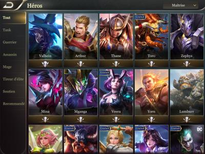 Aov liste heros