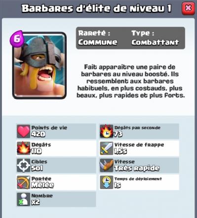 Barbares d elite nouvelle carte commune clash royale