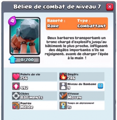 Belier combat nouvelle carte rare clash royale sneak peek