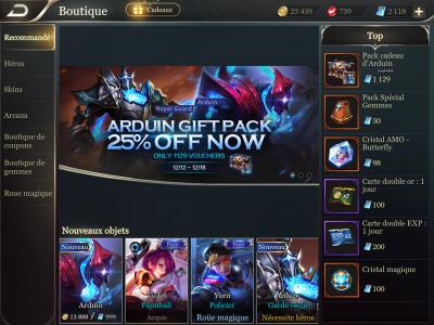 Boutique heros recommande arena of valor