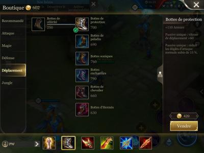 Boutique vendre objet arena of valor