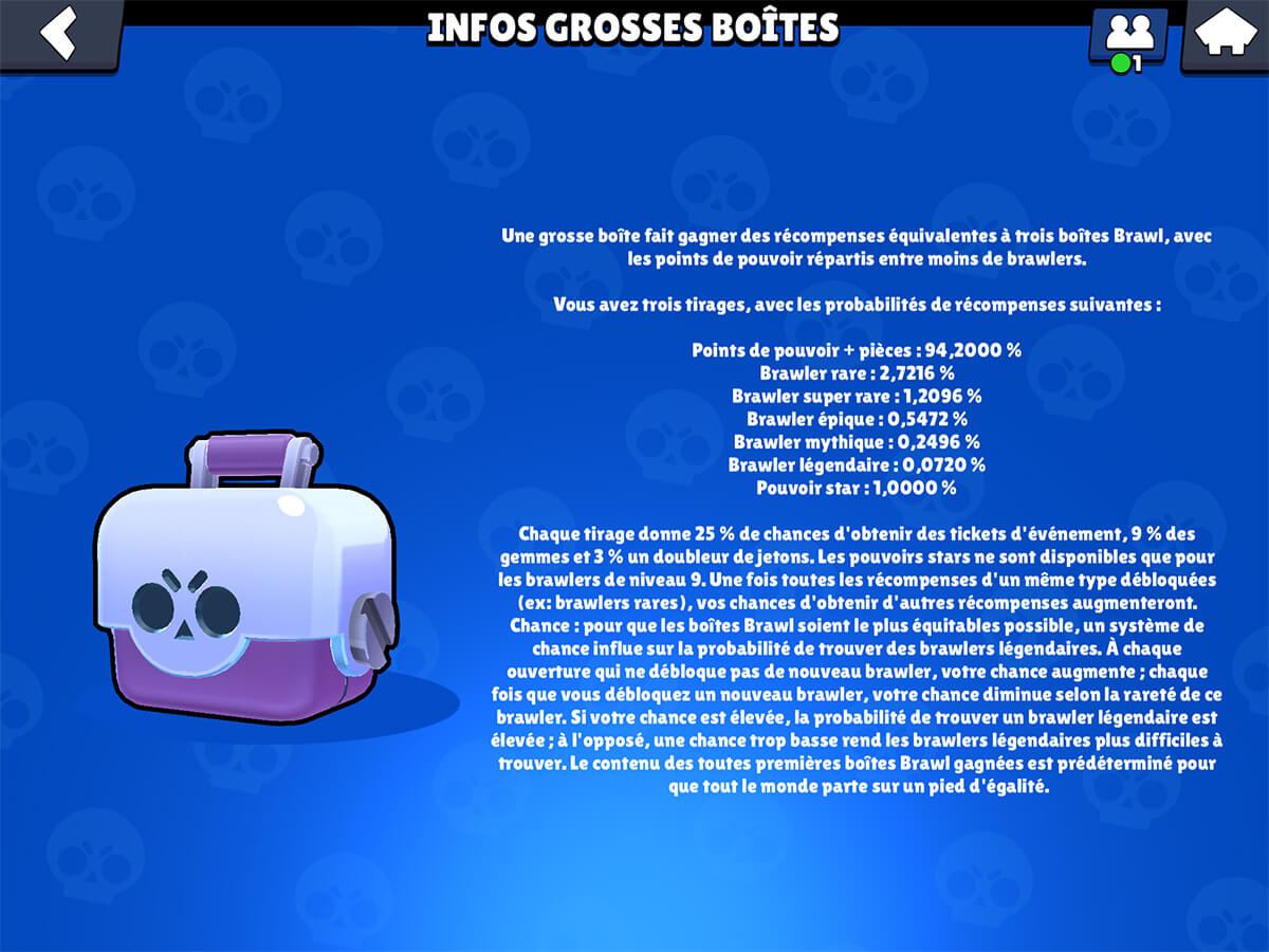 Brawl stars grosse boite drop rate