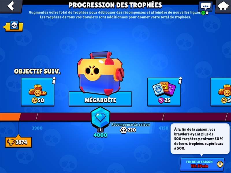 Brawl stars progression des trophees