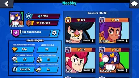 Brawl stars pseudo couleur profil noobby