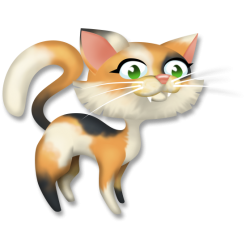Chat tricolore dos rond hay day