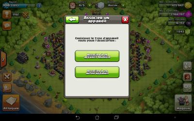 Clash of clans associer un appareil android iphone