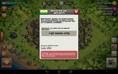 Clash of clans associer un appareil code