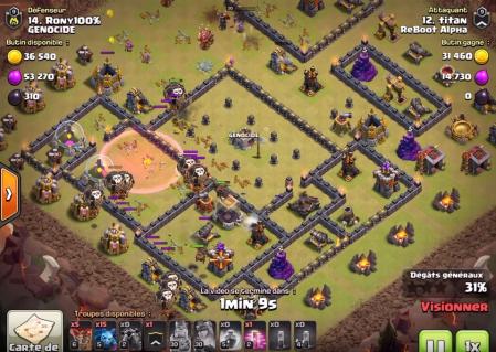 Clash of clans compo mobal squelettique etape 3 bis