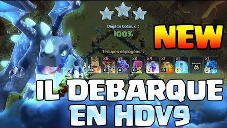 Clash of clans fr attaque hdv 9 compo electro dragon