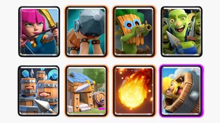 Clash royal deck recrue cabane barbare