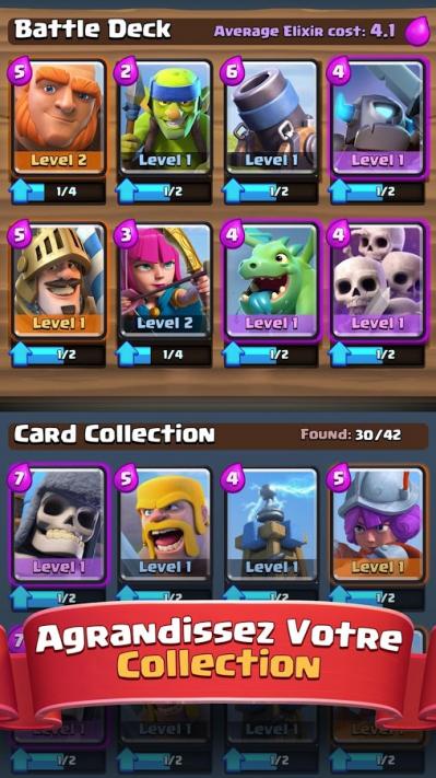 Clash royale jeu mobile carte collection
