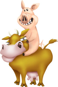 Cochon sur vache animaux hay day