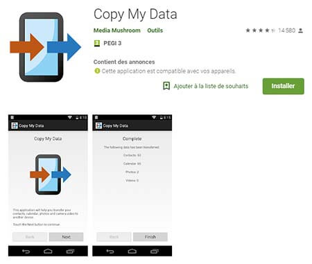 Copy my data google play