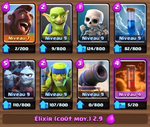 Deck cochon poison arene legende clash royale francais