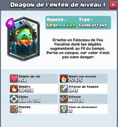 Dragon de l enfer nouvelle carte legendaire clash royale