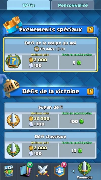 Evenement special defi coupe du roi
