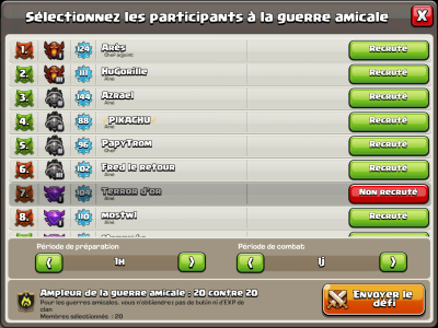 Gdc amicale preparatif clash of clans