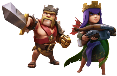 Heros clash of clans roi reine