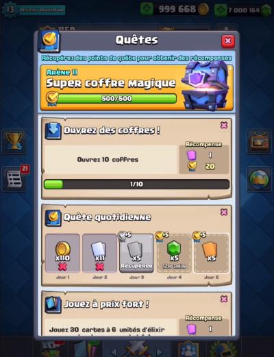 Journal de quetes sneak peek clash royale