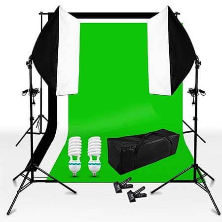 Kit studio eclairage fond vert