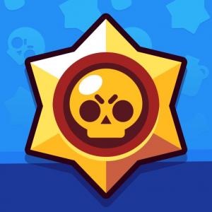 Logo brawl stars etoile tete mort fond bleu