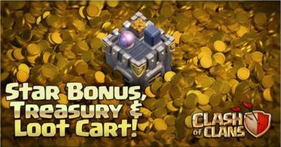 Mise a jour 2016 butin bonus etoile chariot clash of clans