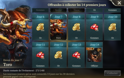 Offrandes 14 premiers jours 2 astuce debut arena of valor