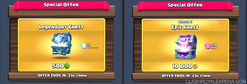 Offre speciale coffre legendaire epique clash royale