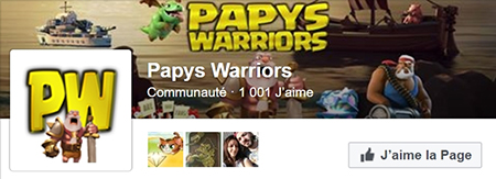 1001 J'aime la page Facebook des Papys Warriors! 1001 Merci!