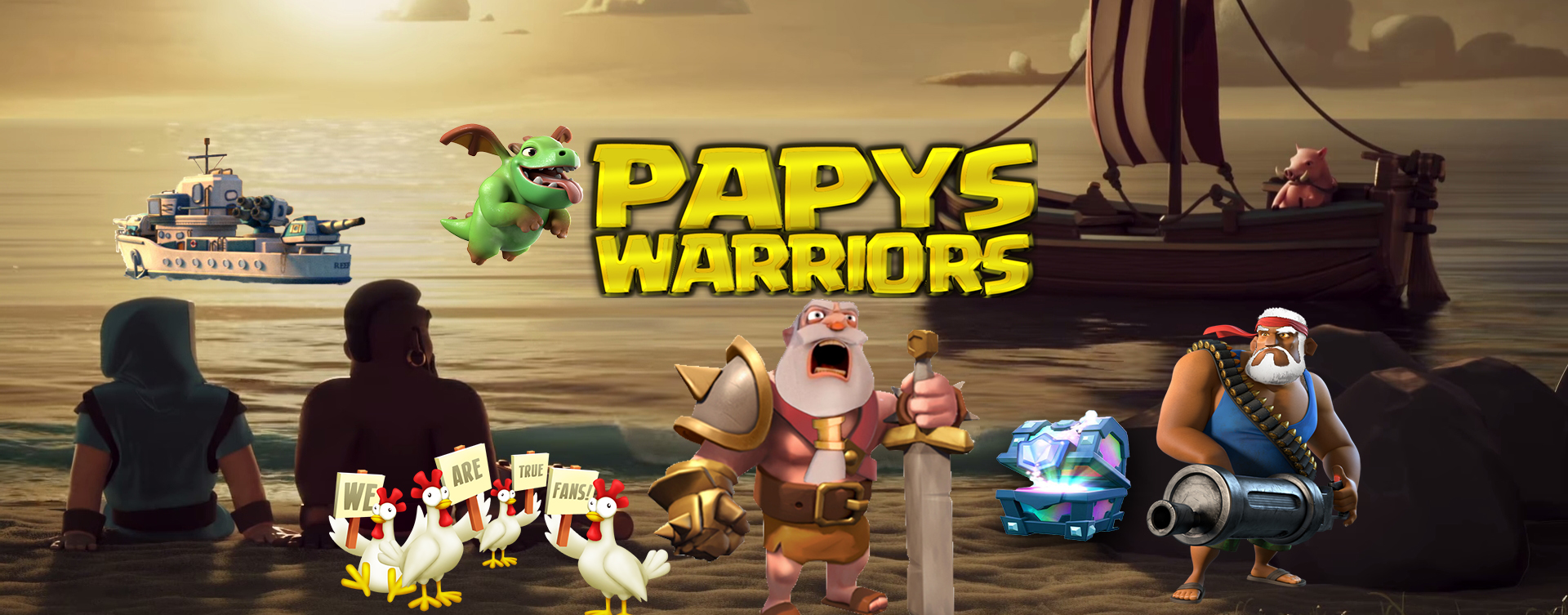 Papys warriors banniere twitter communaute jeux mobile