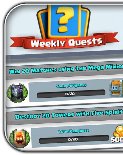 Quetes clash royale mise a jour