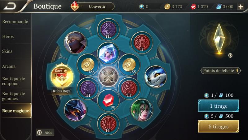 Roue magique test aov