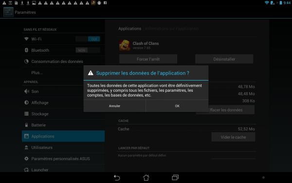 Screenshot supp donnees