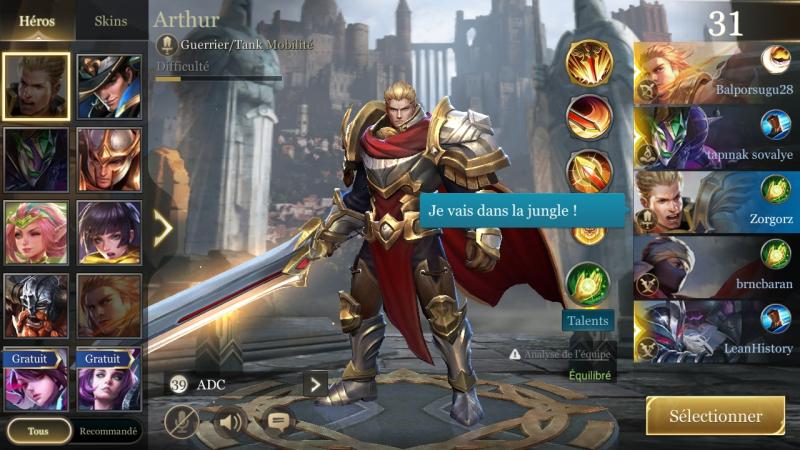 Selection heros arthur test aov