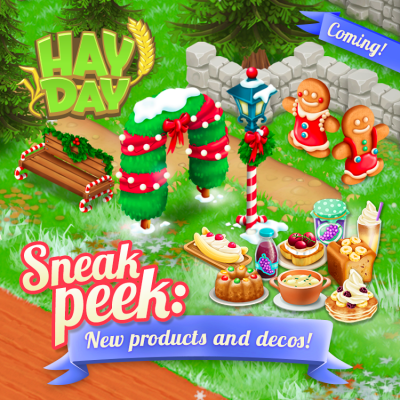 Sneak peek hay day nouveaux produits decorations noel