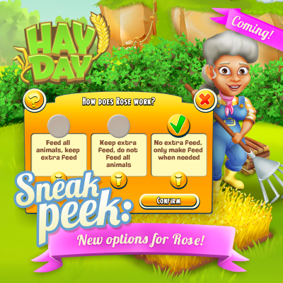 Sneak peek hay day nouvelle option ouvrier agricole rose