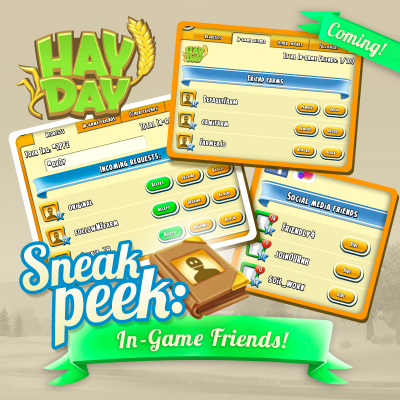 Sneak peek livre ami jeu gerer inviter hay day