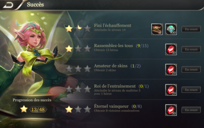 Succes astuces debut screen arena of valor