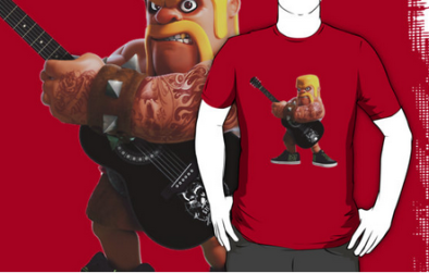 T shirt barbare guitare rock clash of clans