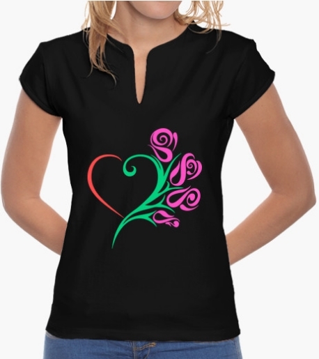 T shirt heart cool femme
