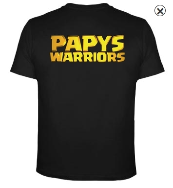 T shirt perso papys warriors clash of clans dos