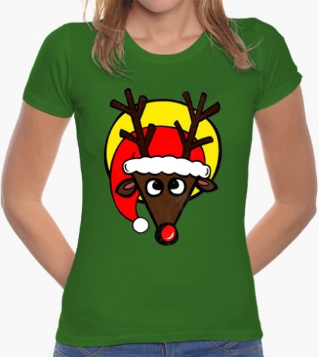 Tee shirt femme fun renne noel tostadora